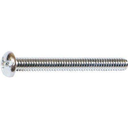 #8-32 X 2 In Combination Phillips/Slotted Round Machine Screw, Zinc Plated Steel